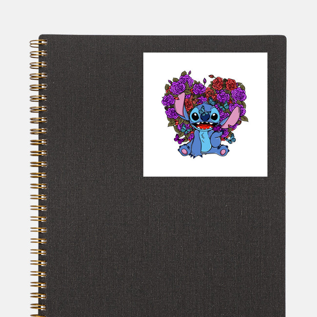 Stitch With Butterfly-None-Glossy-Sticker-Superblitz