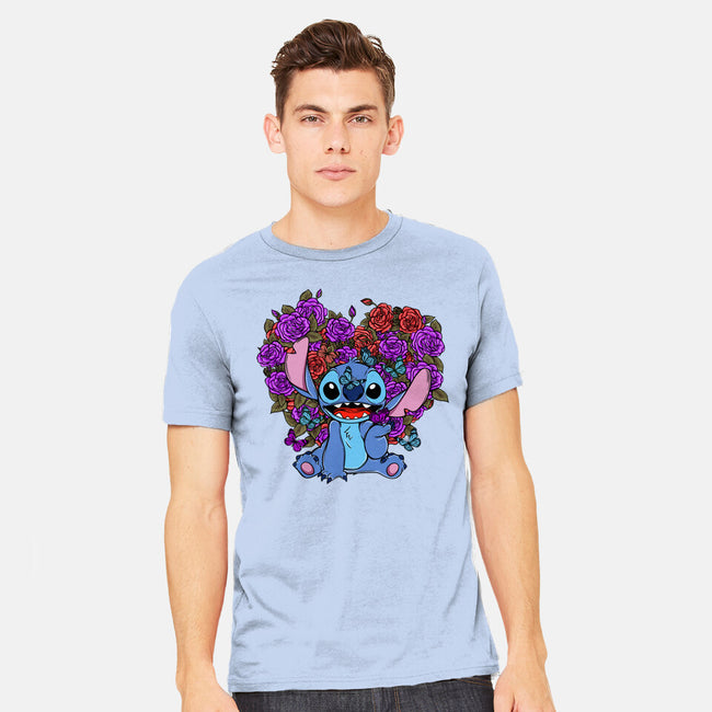 Stitch With Butterfly-Mens-Heavyweight-Tee-Superblitz