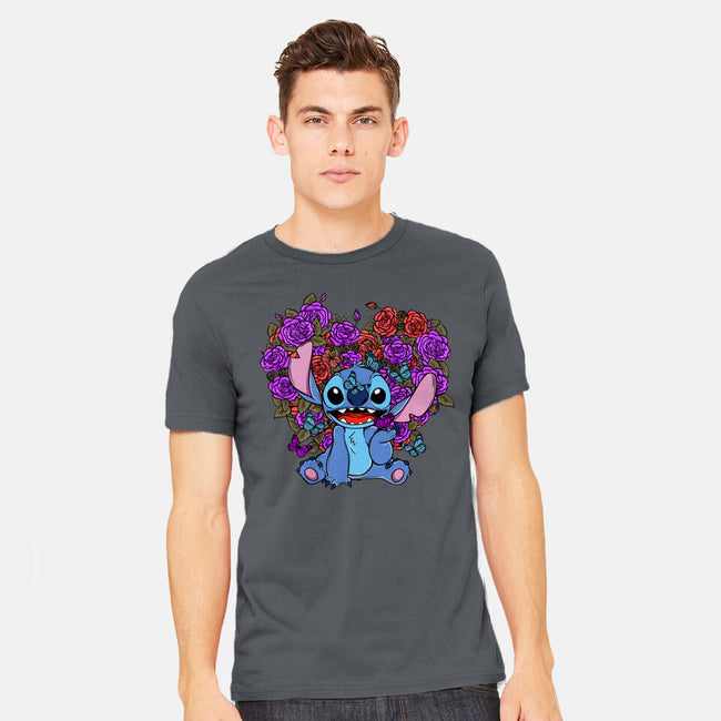 Stitch With Butterfly-Mens-Heavyweight-Tee-Superblitz