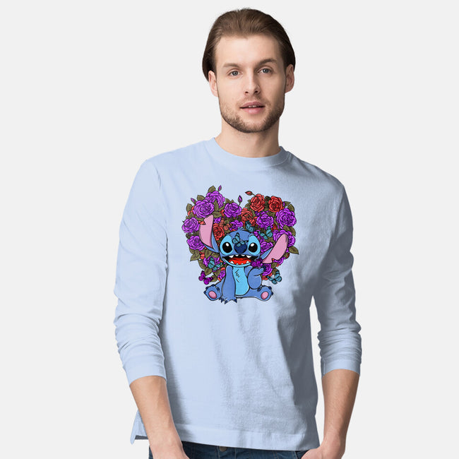 Stitch With Butterfly-Mens-Long Sleeved-Tee-Superblitz