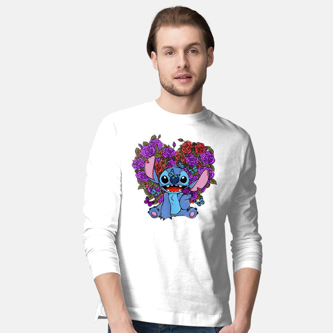 Stitch With Butterfly-Mens-Long Sleeved-Tee-Superblitz