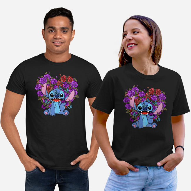Stitch With Butterfly-Unisex-Basic-Tee-Superblitz