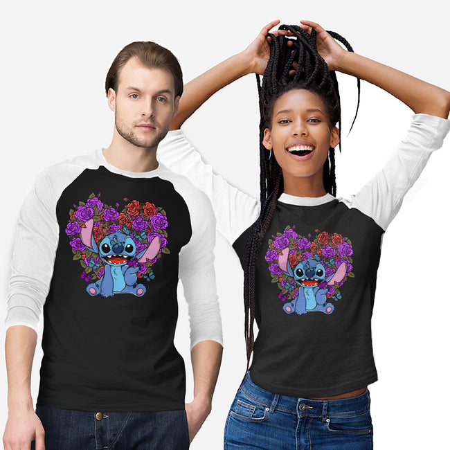 Stitch With Butterfly-Unisex-Baseball-Tee-Superblitz