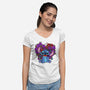 Stitch With Butterfly-Womens-V-Neck-Tee-Superblitz