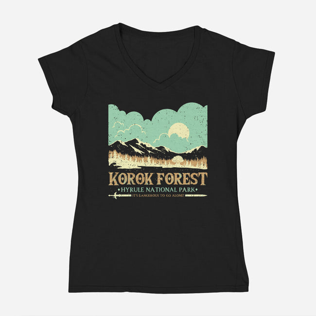 The Legendary Forest-Womens-V-Neck-Tee-retrodivision