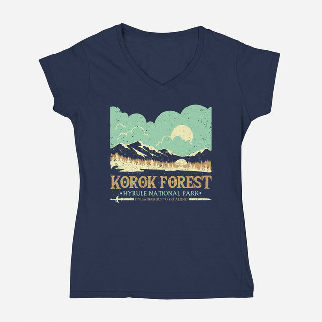 The Legendary Forest-Womens-V-Neck-Tee-retrodivision