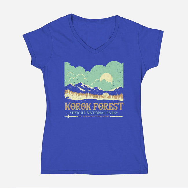 The Legendary Forest-Womens-V-Neck-Tee-retrodivision