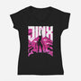 Jinx Doom-Womens-V-Neck-Tee-rocketman_art