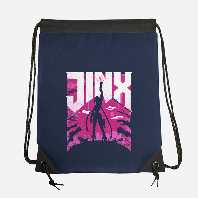 Jinx Doom-None-Drawstring-Bag-rocketman_art