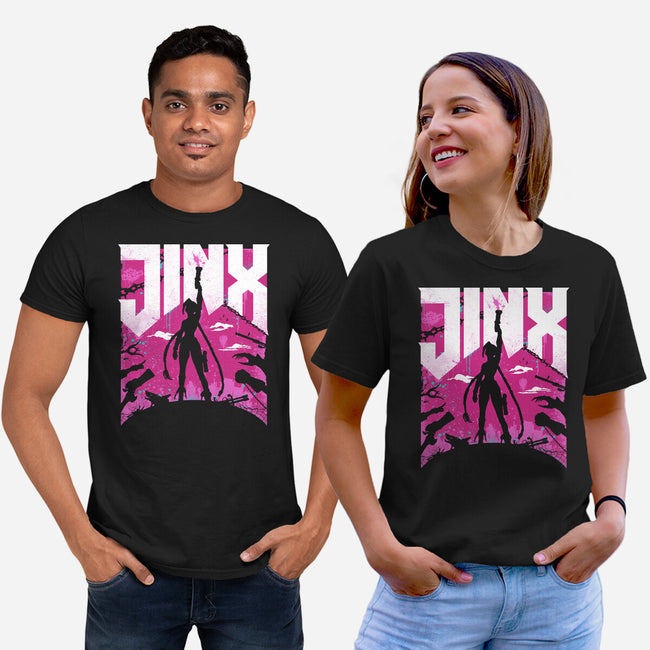 Jinx Doom-Unisex-Basic-Tee-rocketman_art