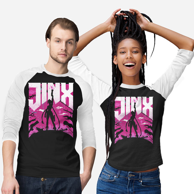 Jinx Doom-Unisex-Baseball-Tee-rocketman_art