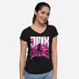 Jinx Doom-Womens-V-Neck-Tee-rocketman_art