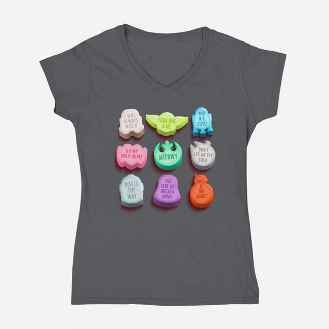 Cosmos Convos-Womens-V-Neck-Tee-Wheels