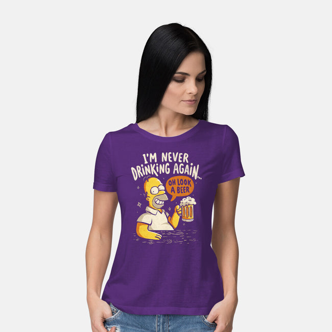 Never Drink Again-Womens-Basic-Tee-Arigatees