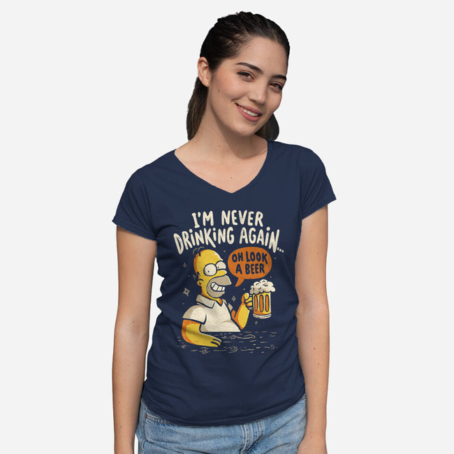 Never Drink Again-Womens-V-Neck-Tee-Arigatees