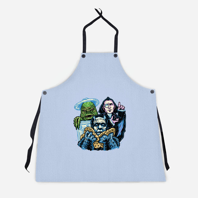 Welcome To The Monster Street-Unisex-Kitchen-Apron-glitchygorilla