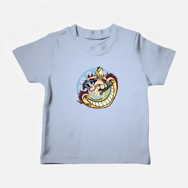 Way Down The Rabbit Hole-Baby-Basic-Tee-glitchygorilla