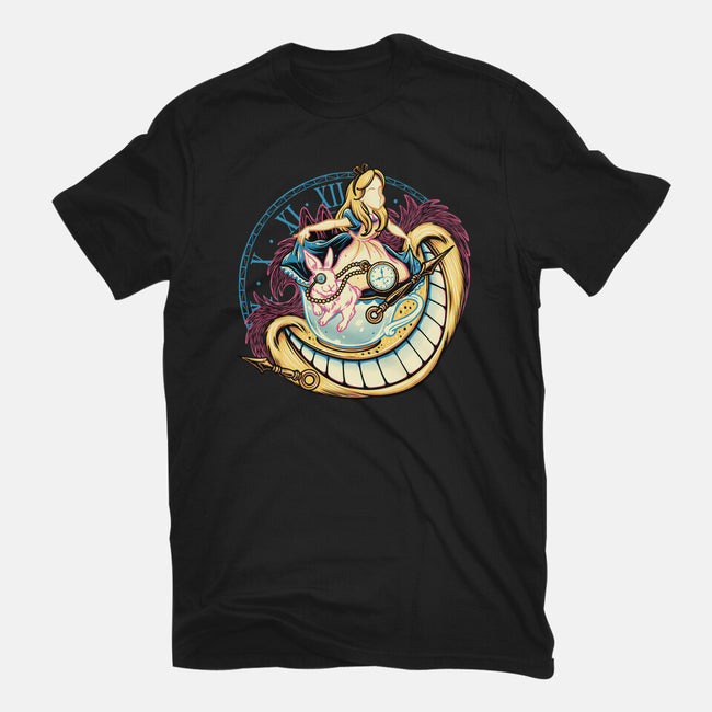 Way Down The Rabbit Hole-Womens-Fitted-Tee-glitchygorilla