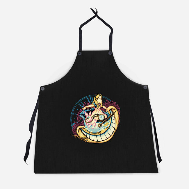 Way Down The Rabbit Hole-Unisex-Kitchen-Apron-glitchygorilla