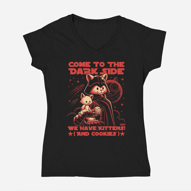 We Have Kittens And Cookies-Womens-V-Neck-Tee-worlddominationforcats