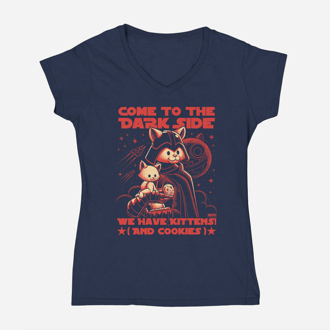 We Have Kittens And Cookies-Womens-V-Neck-Tee-worlddominationforcats