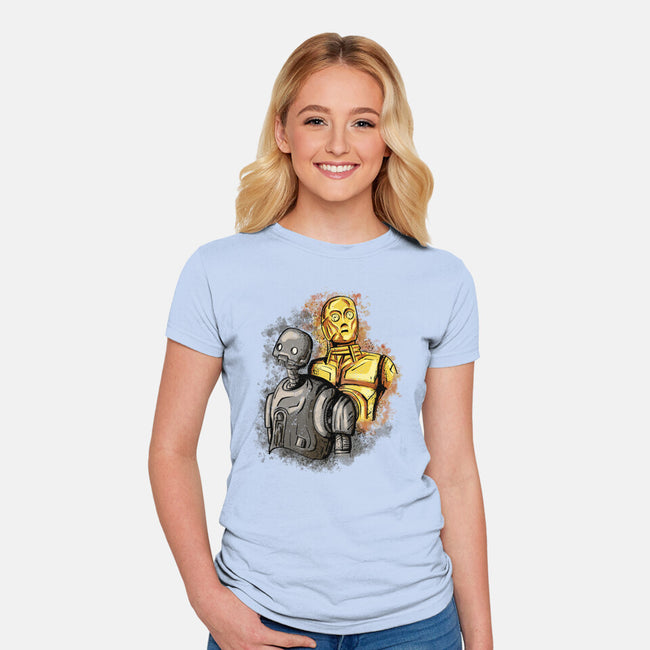 My Droid Friend-Womens-Fitted-Tee-nickzzarto