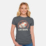 Cat Naps-Womens-Fitted-Tee-Nemons