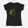 Rise Of The Great Old One-Womens-V-Neck-Tee-DrMonekers