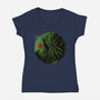 Rise Of The Great Old One-Womens-V-Neck-Tee-DrMonekers