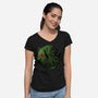 Rise Of The Great Old One-Womens-V-Neck-Tee-DrMonekers