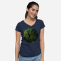 Rise Of The Great Old One-Womens-V-Neck-Tee-DrMonekers