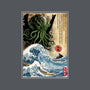 Great Cthulhu In Japan Woodblock-None-Removable Cover w Insert-Throw Pillow-DrMonekers