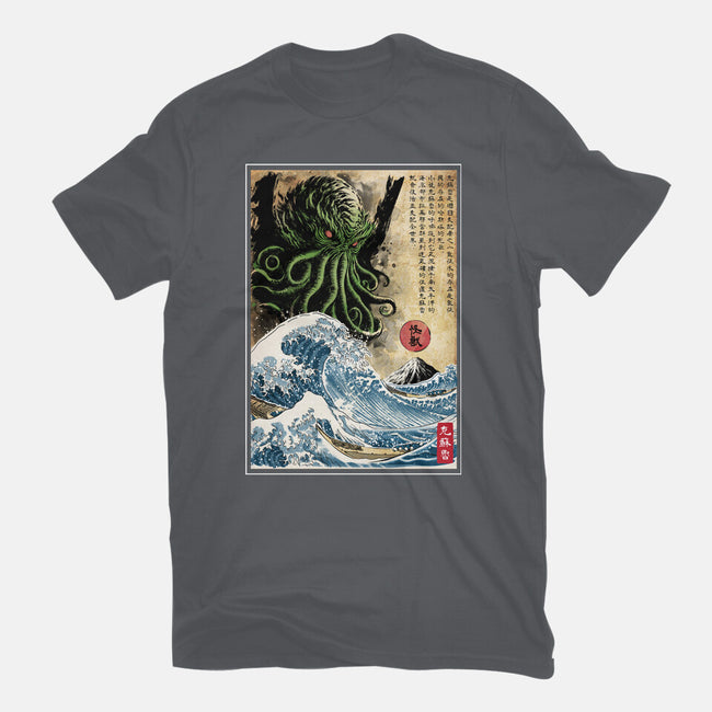 Great Cthulhu In Japan Woodblock-Unisex-Basic-Tee-DrMonekers