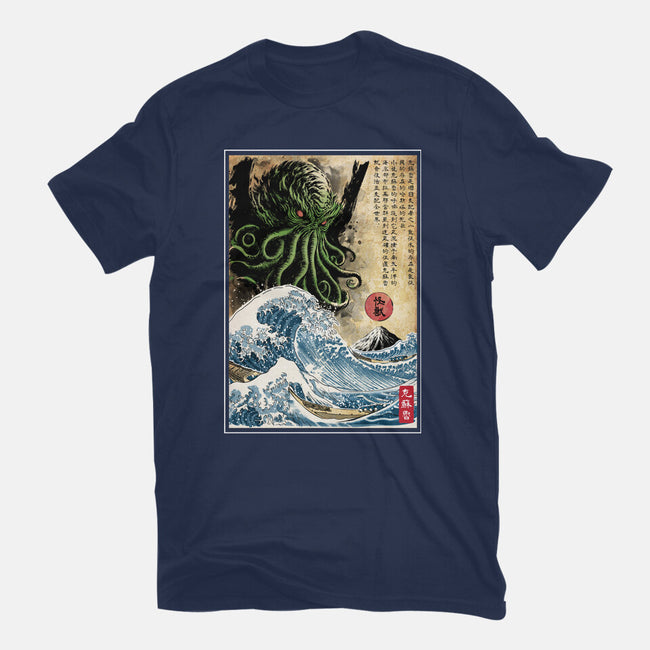 Great Cthulhu In Japan Woodblock-Unisex-Basic-Tee-DrMonekers