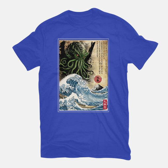 Great Cthulhu In Japan Woodblock-Unisex-Basic-Tee-DrMonekers