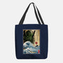 Great Cthulhu In Japan Woodblock-None-Basic Tote-Bag-DrMonekers