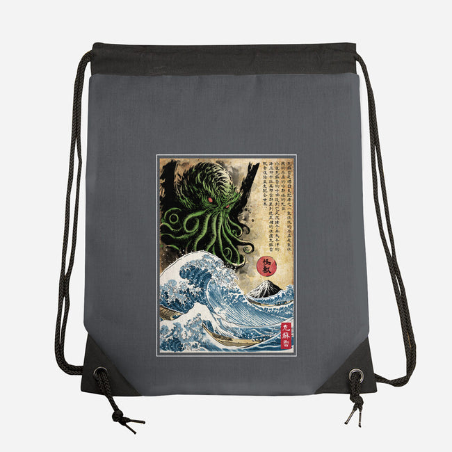 Great Cthulhu In Japan Woodblock-None-Drawstring-Bag-DrMonekers