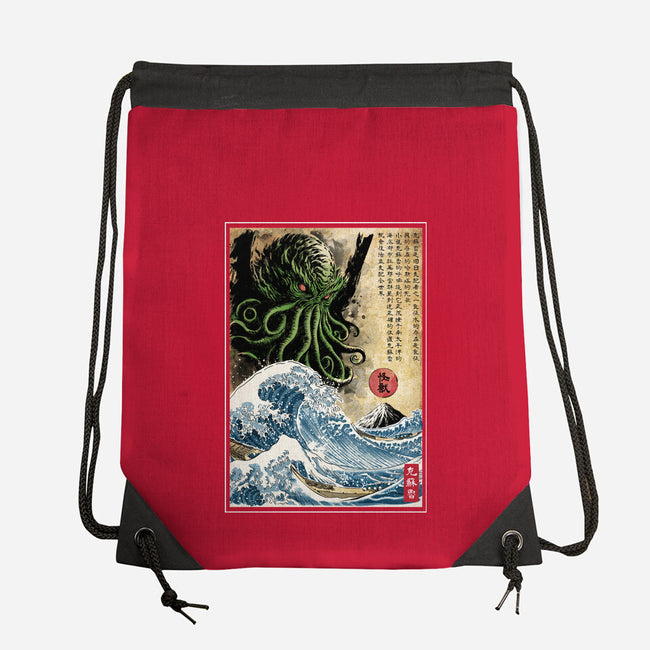 Great Cthulhu In Japan Woodblock-None-Drawstring-Bag-DrMonekers