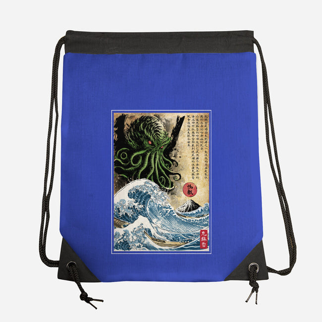 Great Cthulhu In Japan Woodblock-None-Drawstring-Bag-DrMonekers