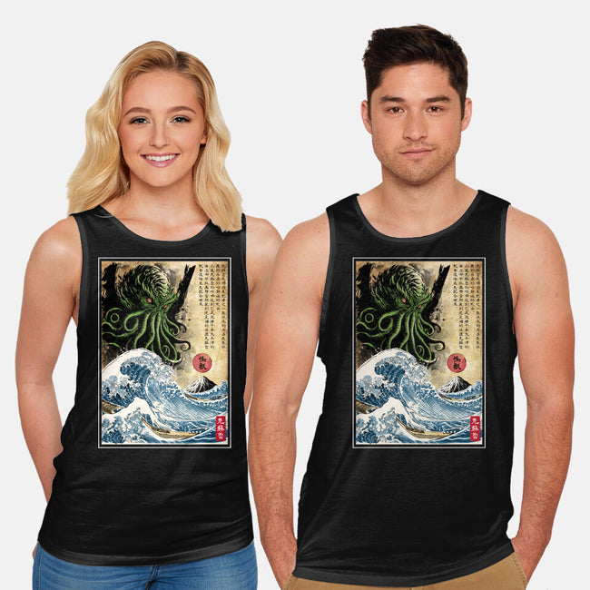 Great Cthulhu In Japan Woodblock-Unisex-Basic-Tank-DrMonekers