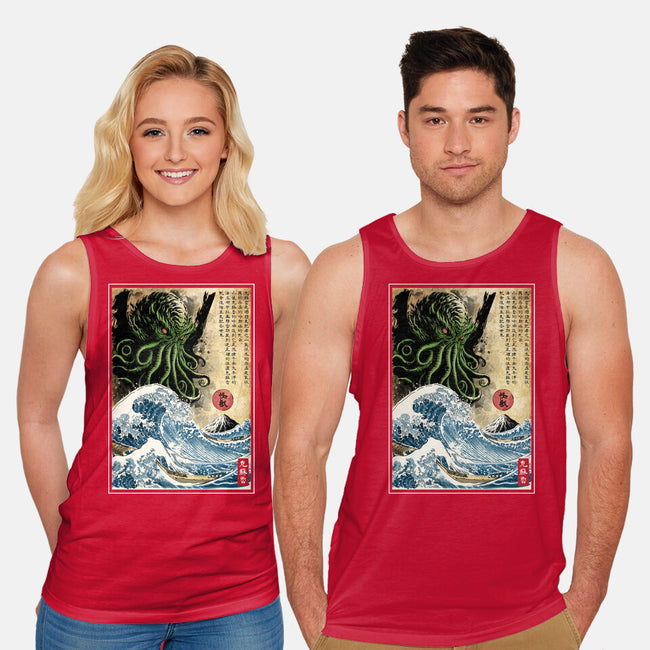 Great Cthulhu In Japan Woodblock-Unisex-Basic-Tank-DrMonekers