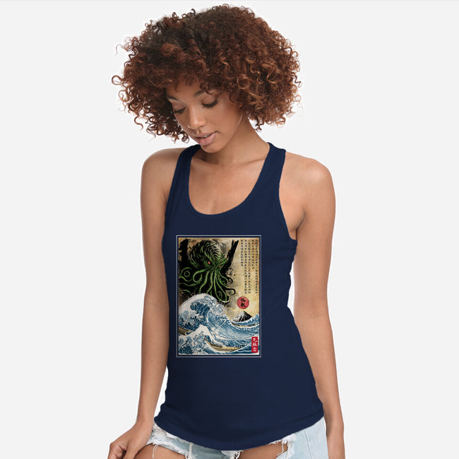 Great Cthulhu In Japan Woodblock-Womens-Racerback-Tank-DrMonekers