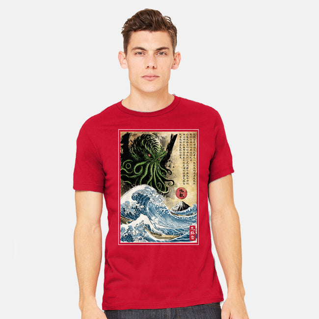 Great Cthulhu In Japan Woodblock-Mens-Heavyweight-Tee-DrMonekers