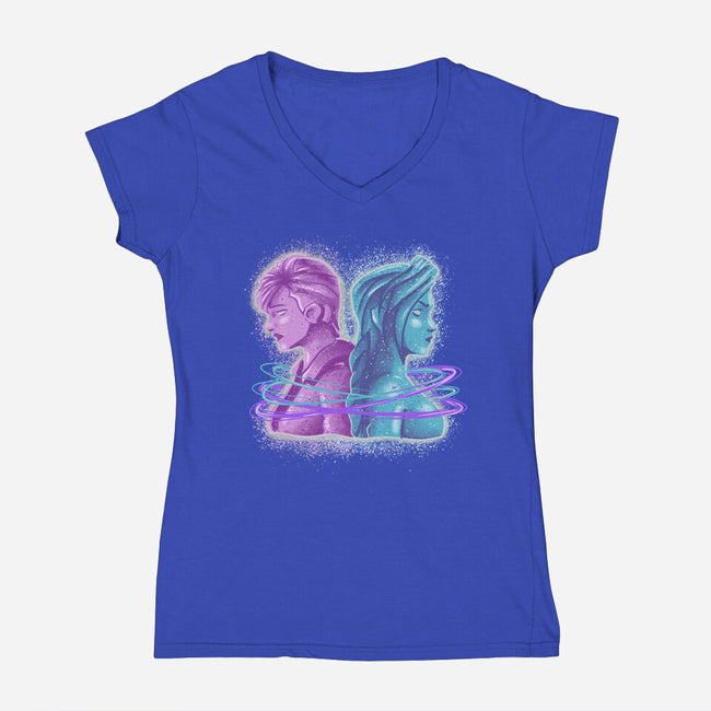 Sister Or Enemies-Womens-V-Neck-Tee-nickzzarto
