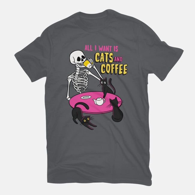 Skull And Cats-Unisex-Basic-Tee-yumie