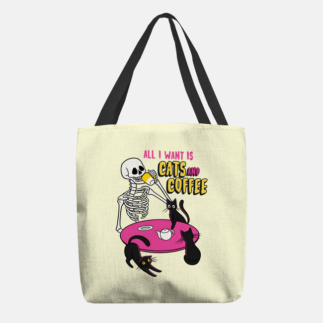 Skull And Cats-None-Basic Tote-Bag-yumie