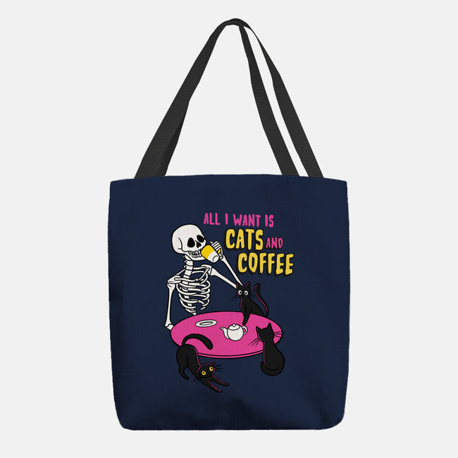 Skull And Cats-None-Basic Tote-Bag-yumie