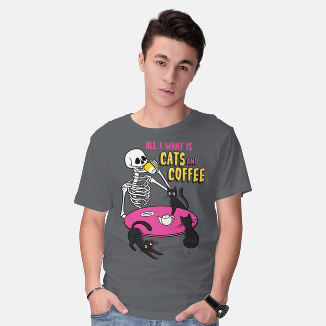 Skull And Cats-Mens-Basic-Tee-yumie