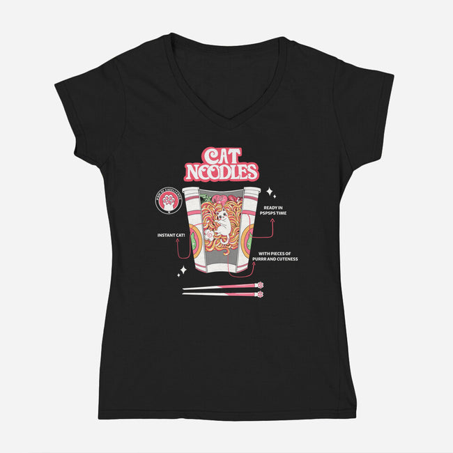 Cat Noodles-Womens-V-Neck-Tee-yumie