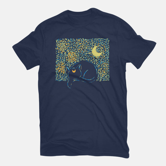 Starry Cat Art-Womens-Basic-Tee-yumie